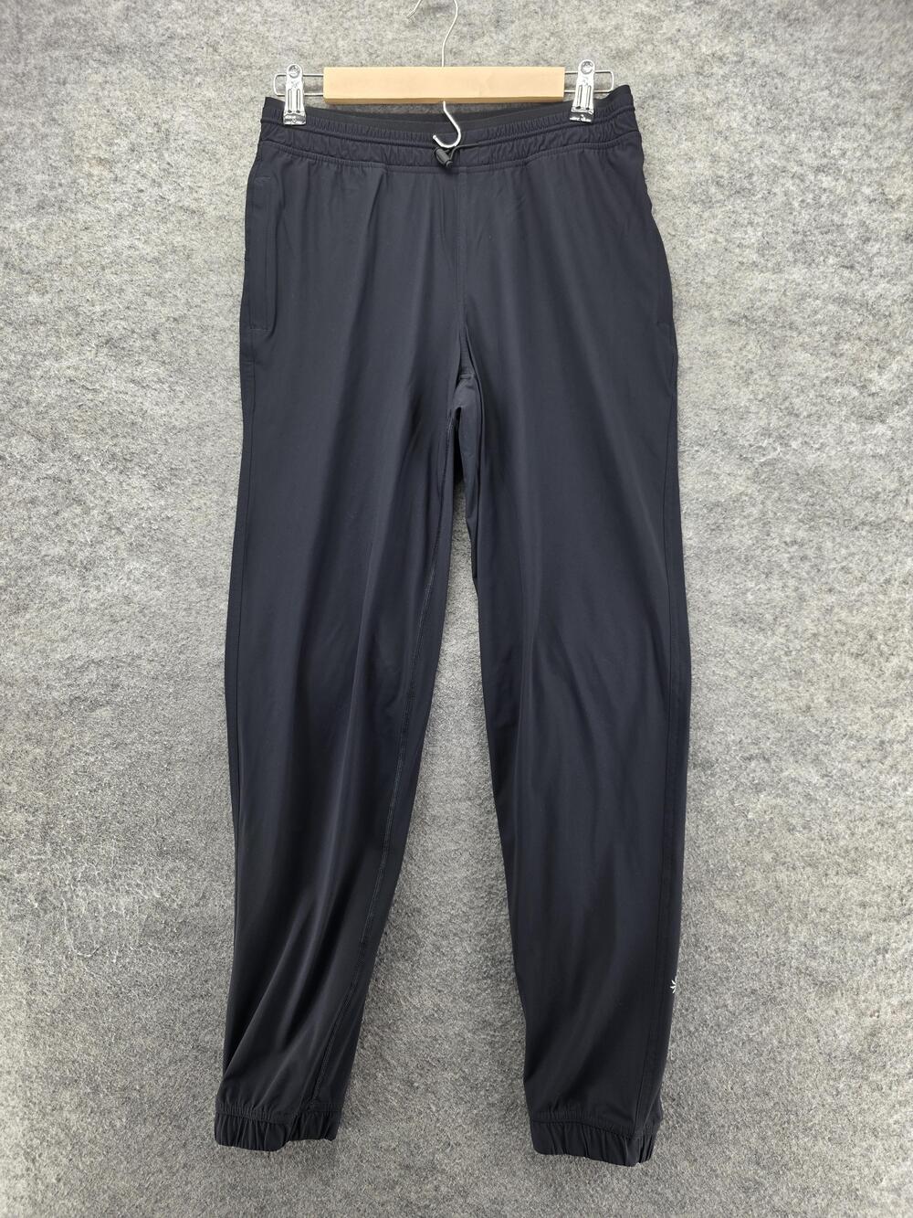 Athleta Jogger Pants Womens XS Black Nylon Spandex Drawstring Pockets Activewear